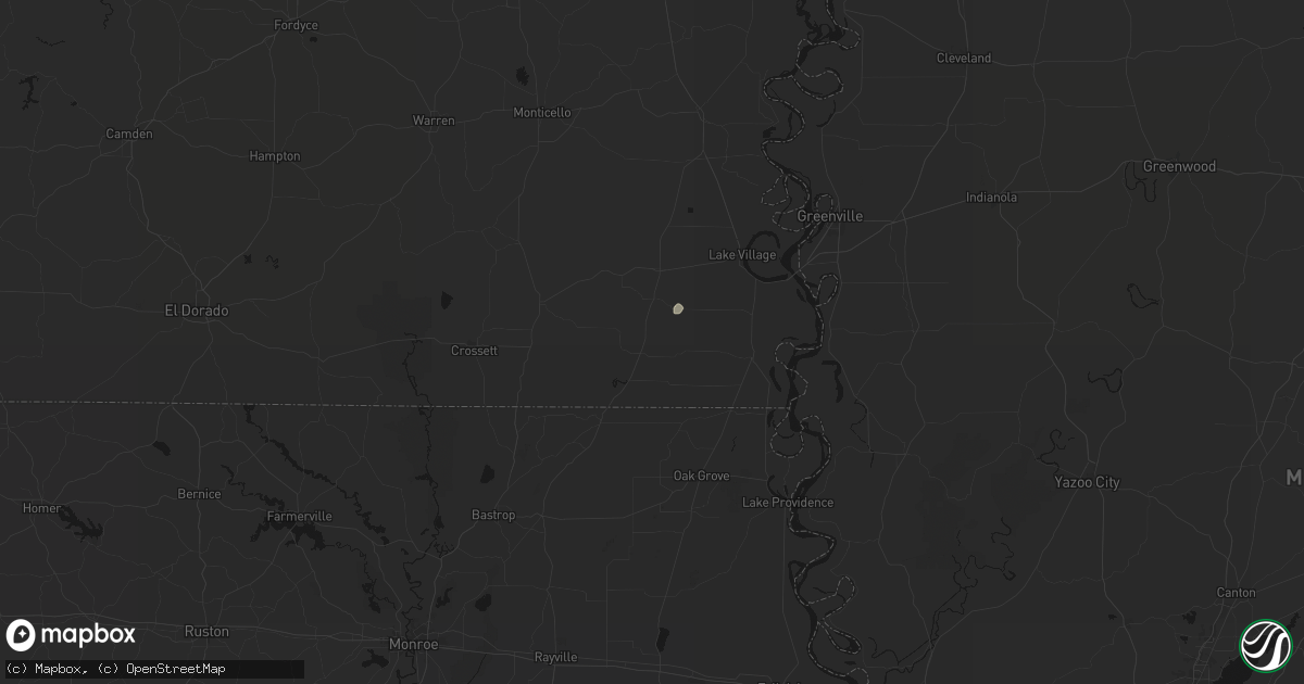 Hail map in Parkdale, AR on June 8, 2026