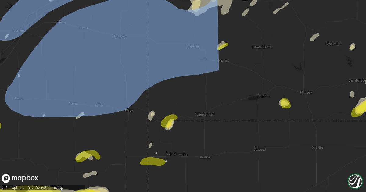 Hail map in Parks, NE on June 8, 2026