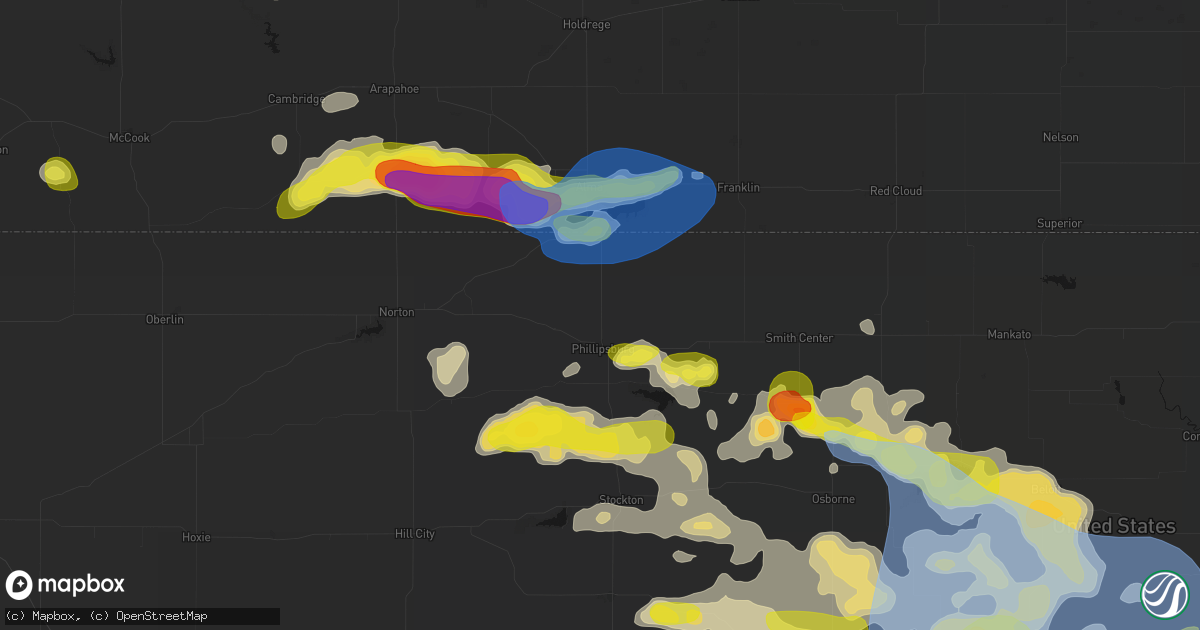 Hail map in Phillipsburg, KS on June 8, 2026