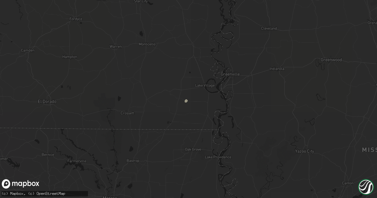 Hail map in Portland, AR on June 8, 2026
