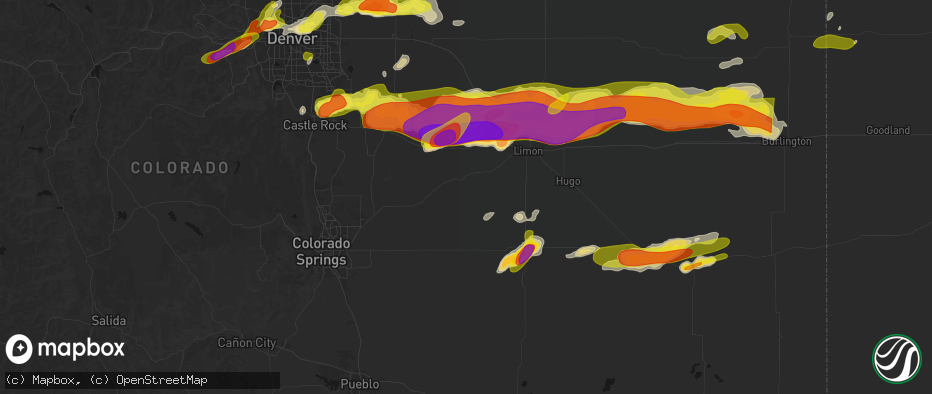 Hail map in Ramah, CO on June 8, 2026