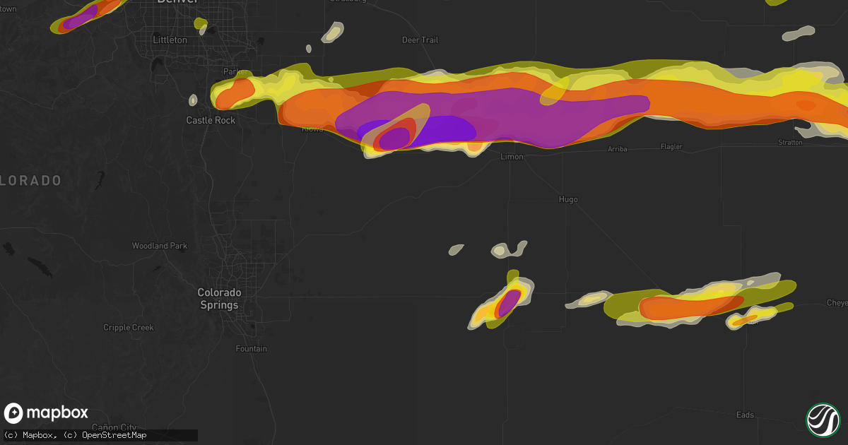Hail map in Ramah, CO on June 8, 2026