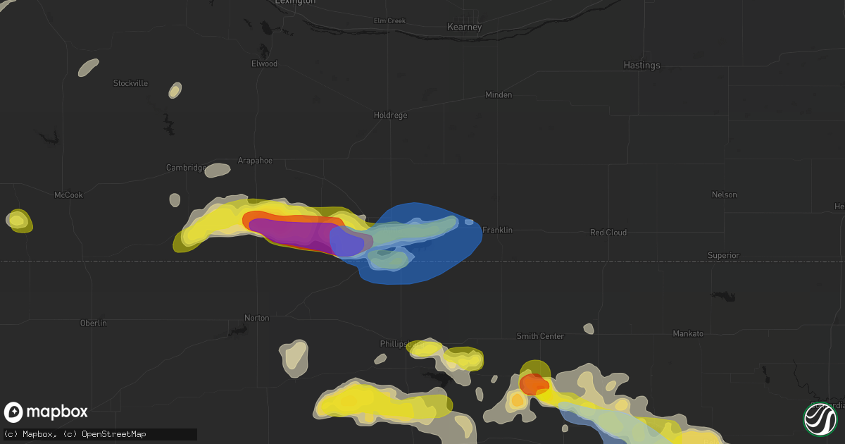 Hail map in Republican City, NE on June 8, 2026