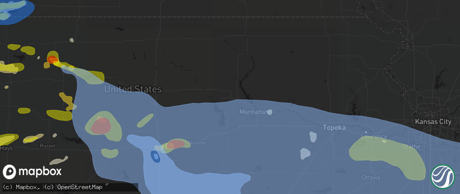 Hail map in Riley, KS on June 8, 2026