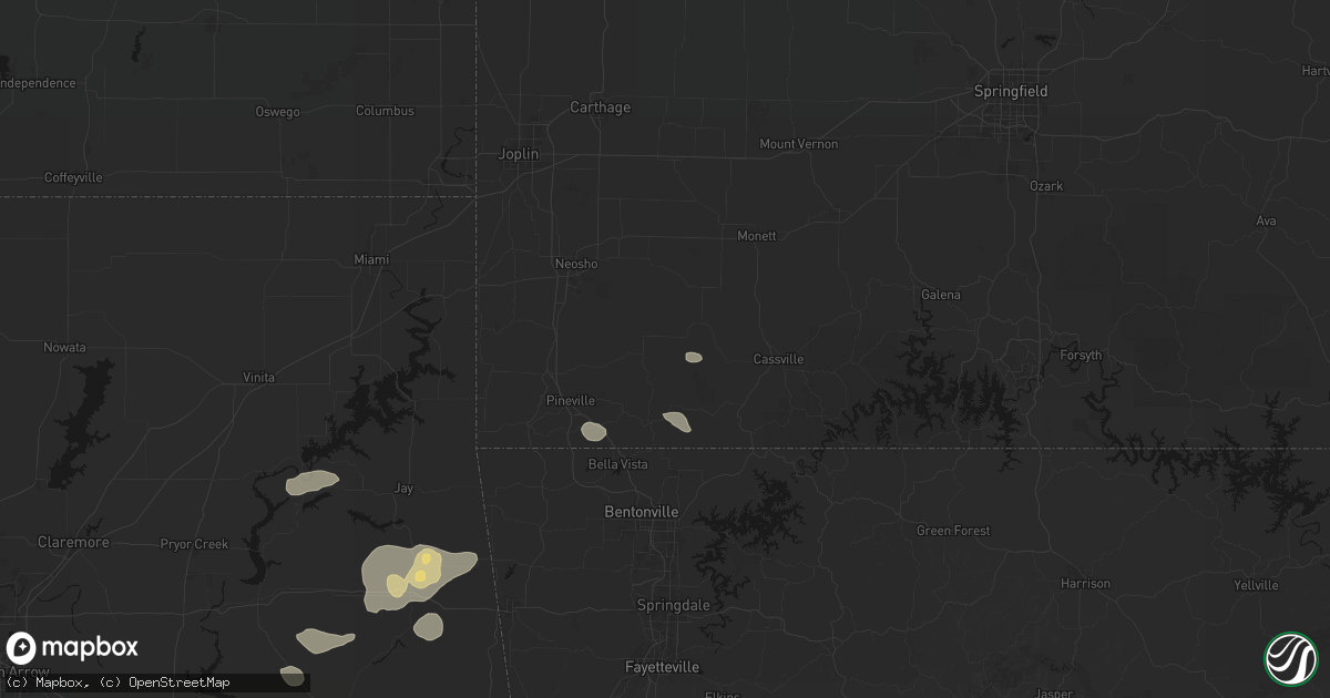 Hail map in Rocky Comfort, MO on June 8, 2026