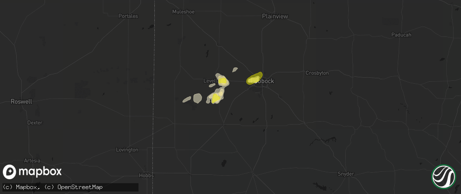Hail map in Ropesville, TX on June 8, 2026