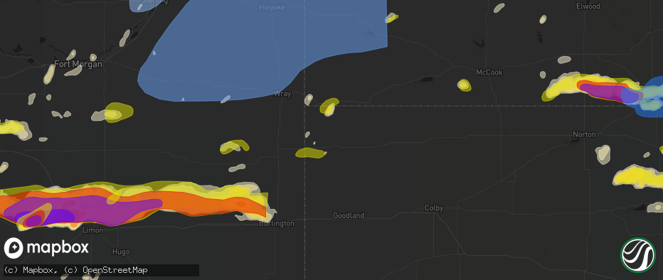 Hail map in Saint Francis, KS on June 8, 2026