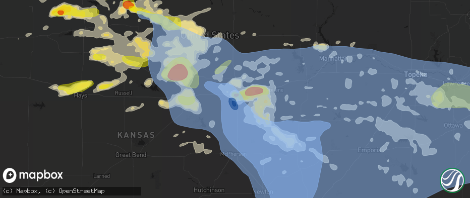 Hail map in Salina, KS on June 8, 2026
