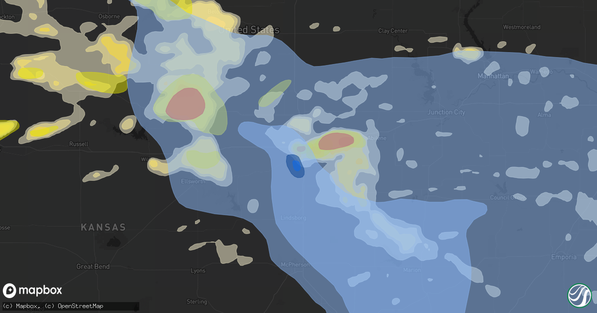 Hail map in Salina, KS on June 8, 2026