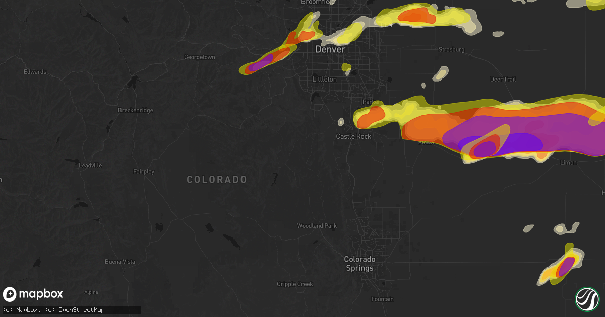 Hail map in Sedalia, CO on June 8, 2026