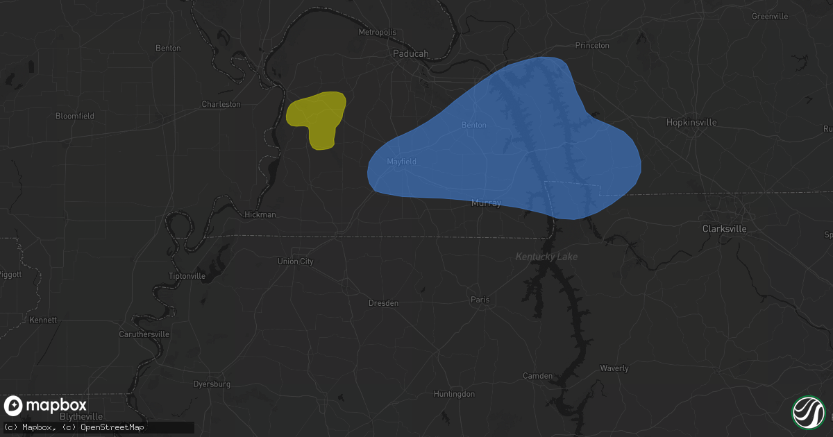 Hail map in Sedalia, KY on June 8, 2026