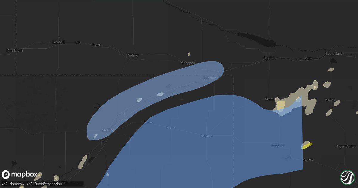 Hail map in Sedgwick, CO on June 8, 2026
