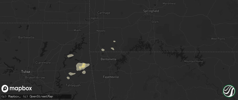 Hail map in Seligman, MO on June 8, 2026