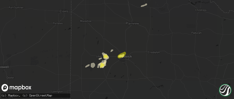 Hail map in Shallowater, TX on June 8, 2026