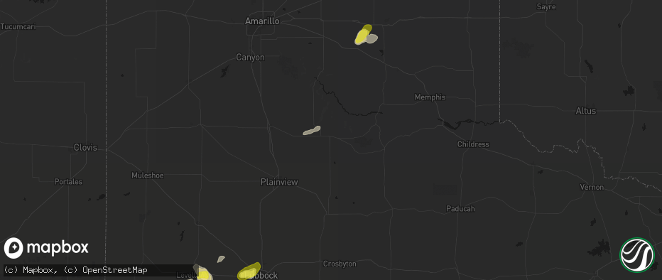 Hail map in Silverton, TX on June 8, 2026