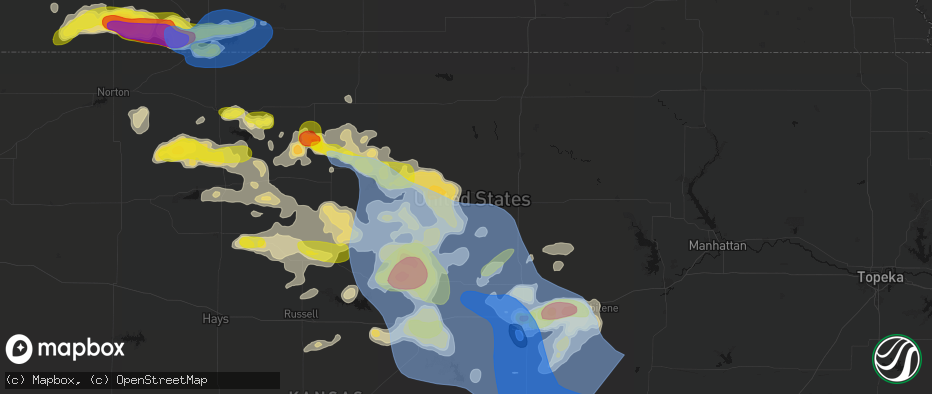 Hail map in Simpson, KS on June 8, 2026