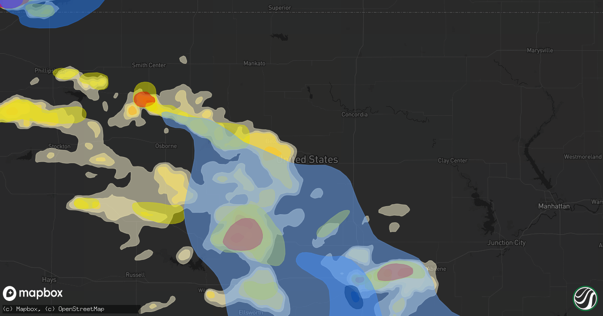 Hail map in Simpson, KS on June 8, 2026