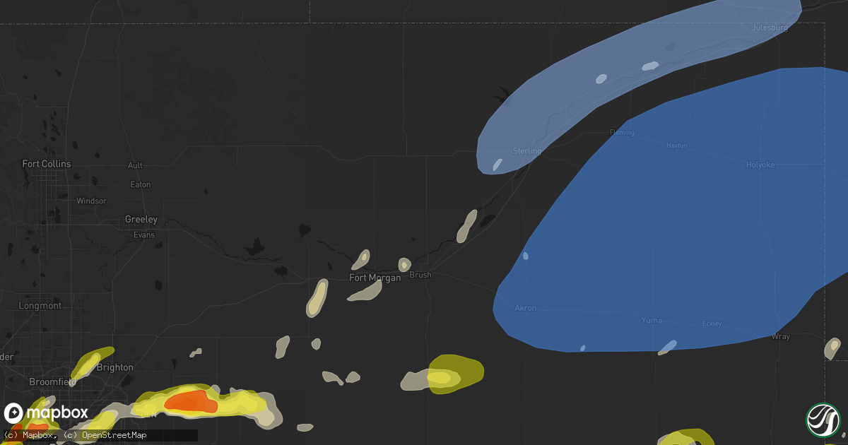 Hail map in Snyder, CO on June 8, 2026