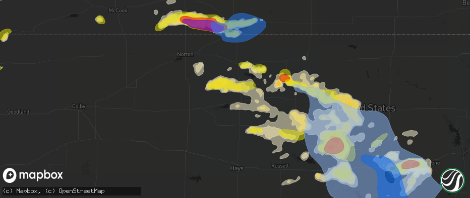 Hail map in Stockton, KS on June 8, 2026