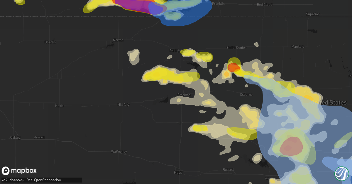 Hail map in Stockton, KS on June 8, 2026