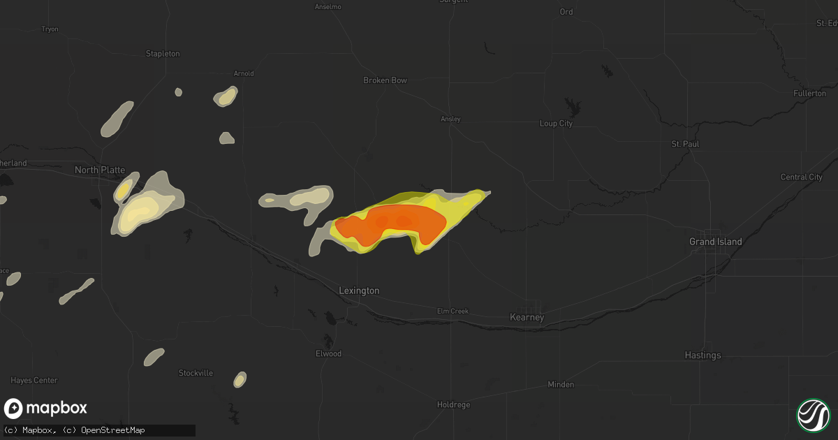 Hail map in Sumner, NE on June 8, 2026