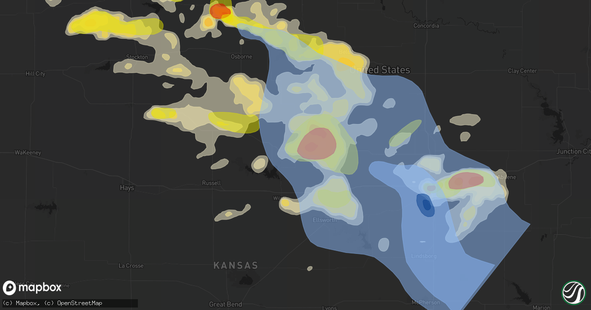 Hail map in Sylvan Grove, KS on June 8, 2026