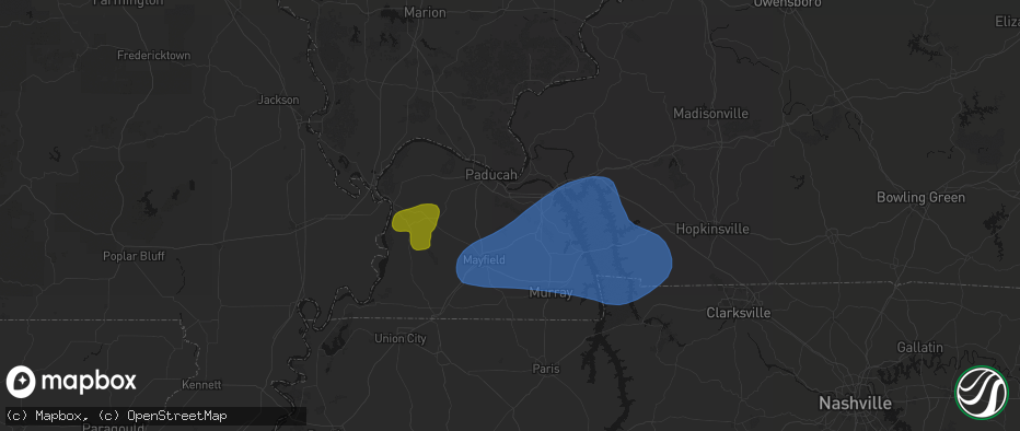 Hail map in Symsonia, KY on June 8, 2026