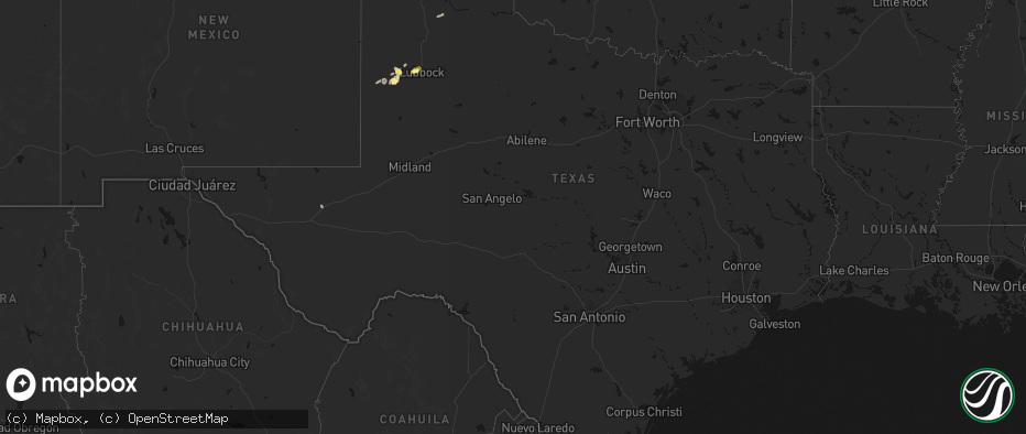 Hail map in Texas on June 8, 2026