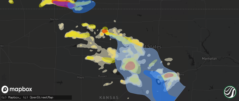 Hail map in Tipton, KS on June 8, 2026