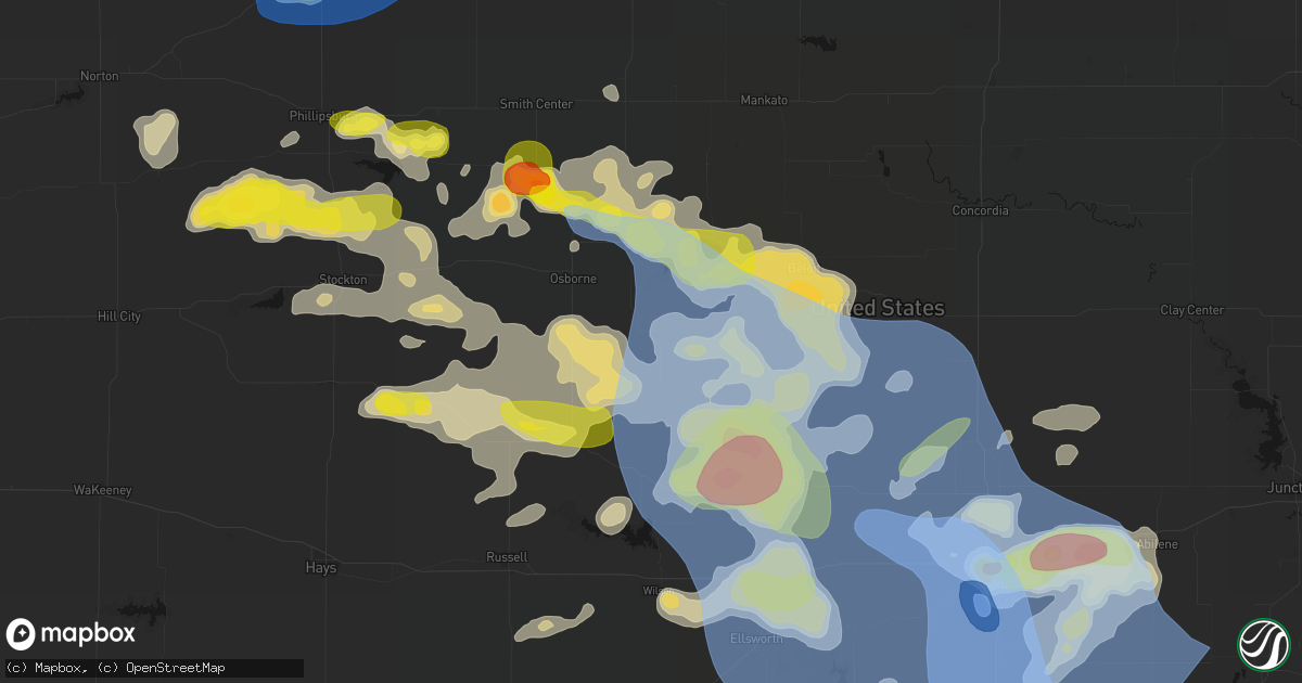Hail map in Tipton, KS on June 8, 2026