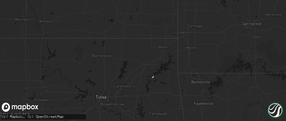 Hail map in Vinita, OK on June 8, 2026