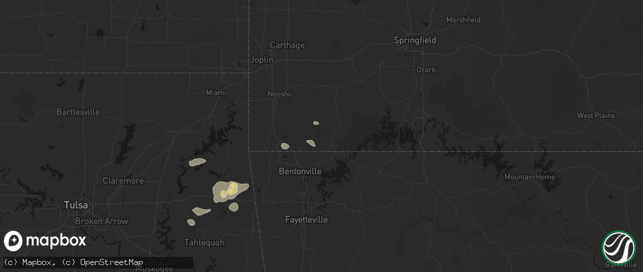 Hail map in Washburn, MO on June 8, 2026