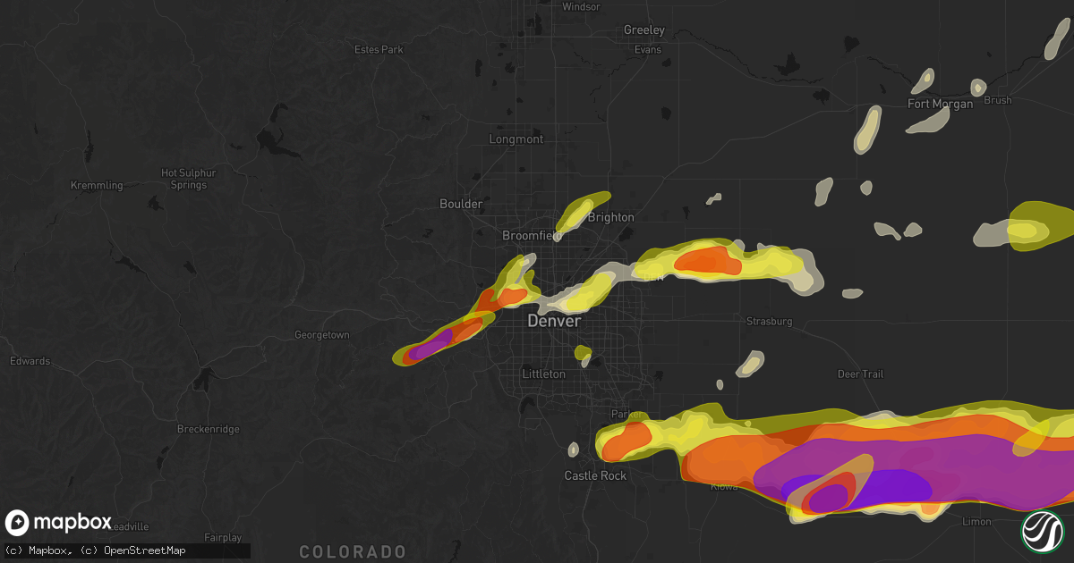 Hail map in Westminster, CO on June 8, 2026