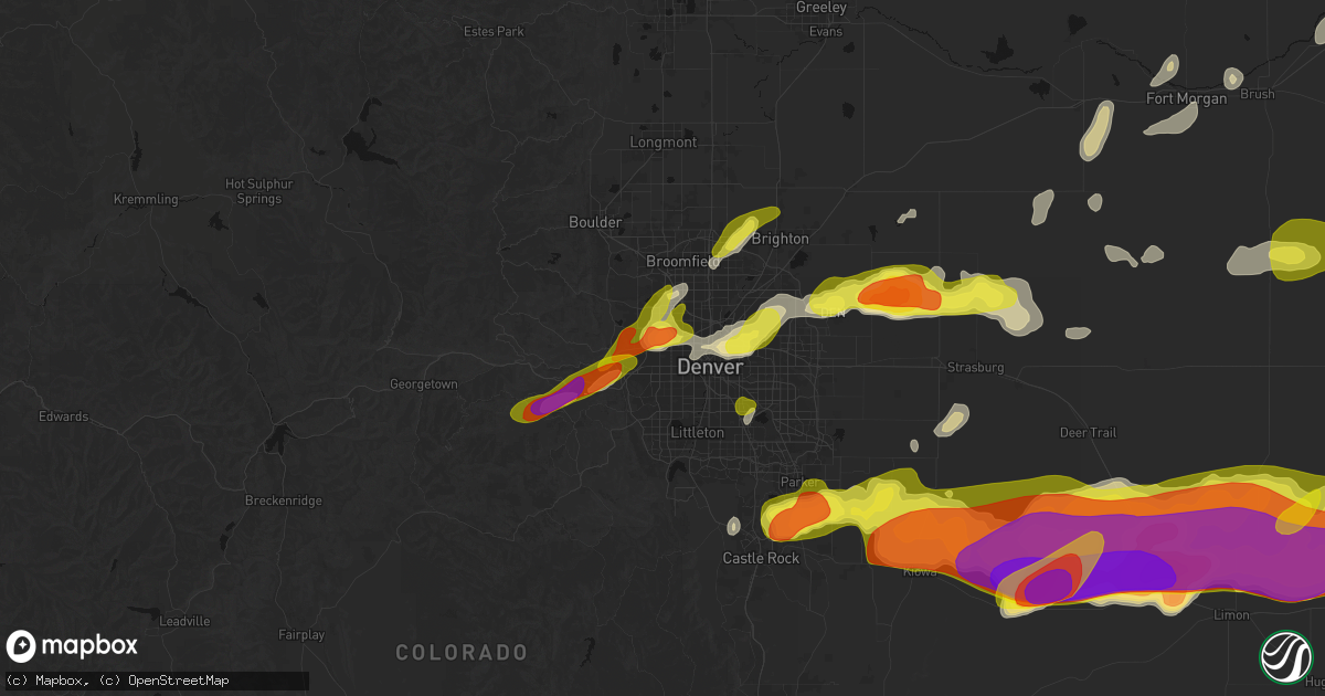 Hail map in Wheat Ridge, CO on June 8, 2026