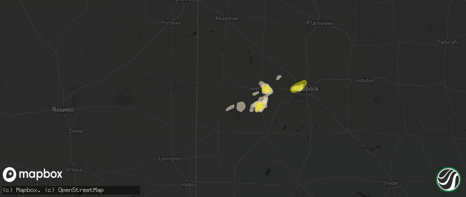 Hail map in Whiteface, TX on June 8, 2026