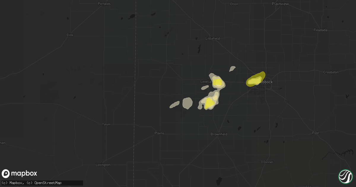 Hail map in Whiteface, TX on June 8, 2026