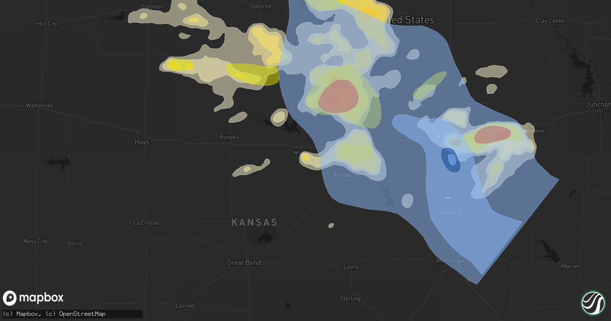 Hail map in Wilson, KS on June 8, 2026