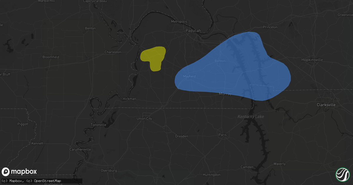 Hail map in Wingo, KY on June 8, 2026