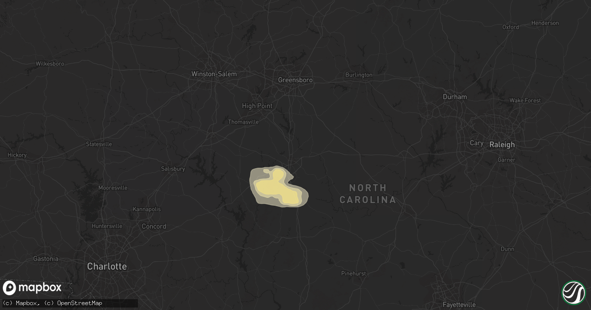 Hail map in Asheboro, NC on June 9, 2014