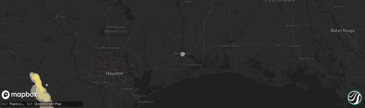 Hail map in Beaumont, TX on June 9, 2014