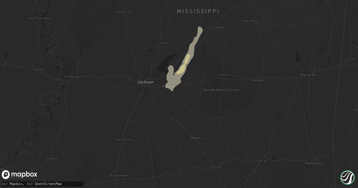 Hail map in Brandon, MS on June 9, 2014