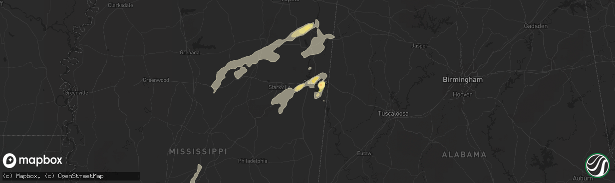 Hail map in Columbus, MS on June 9, 2014