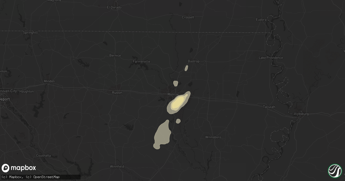 Hail map in Monroe, LA on June 9, 2014