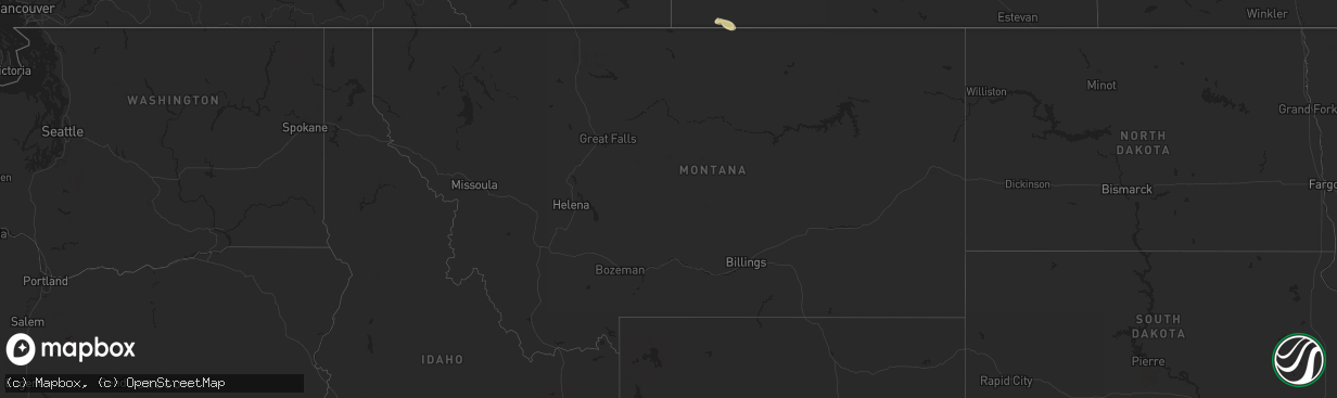 Hail map in Montana on June 9, 2014