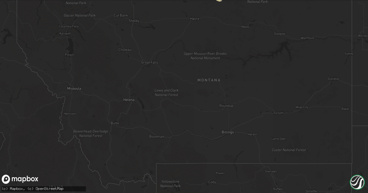 Hail map in Montana on June 9, 2014