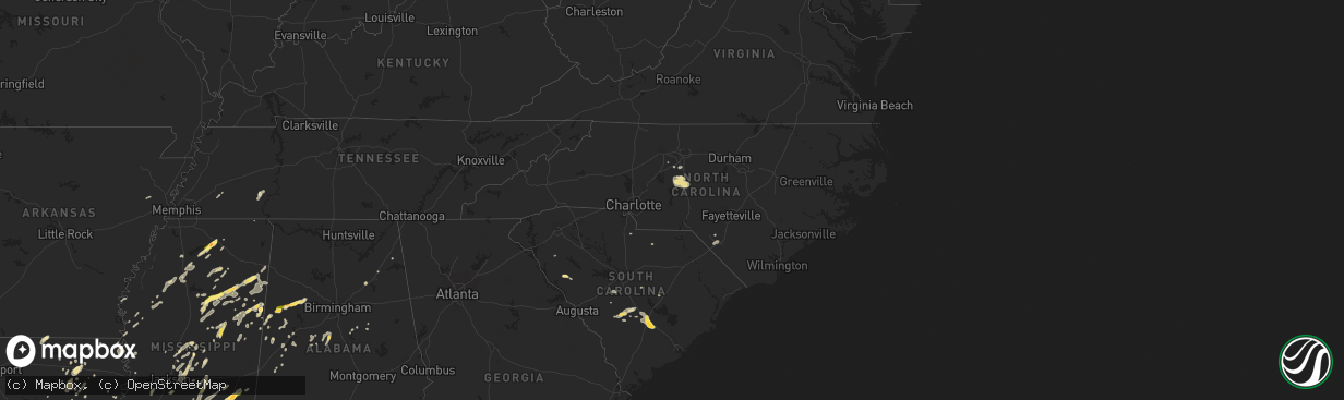 Hail map in North Carolina on June 9, 2014