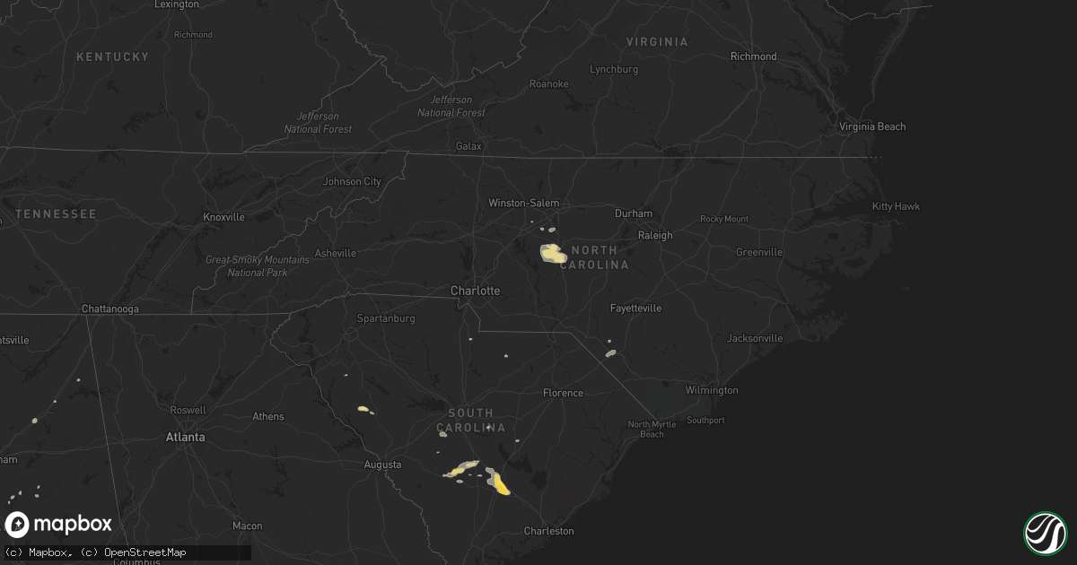 Hail map in North Carolina on June 9, 2014