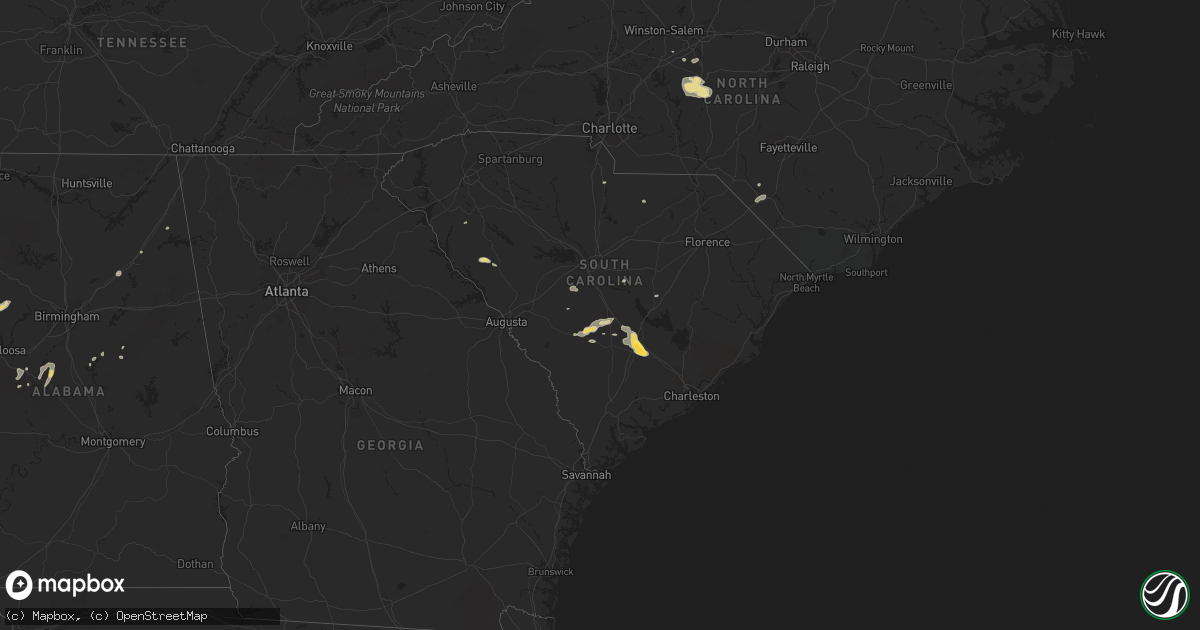 Hail map in South Carolina on June 9, 2014