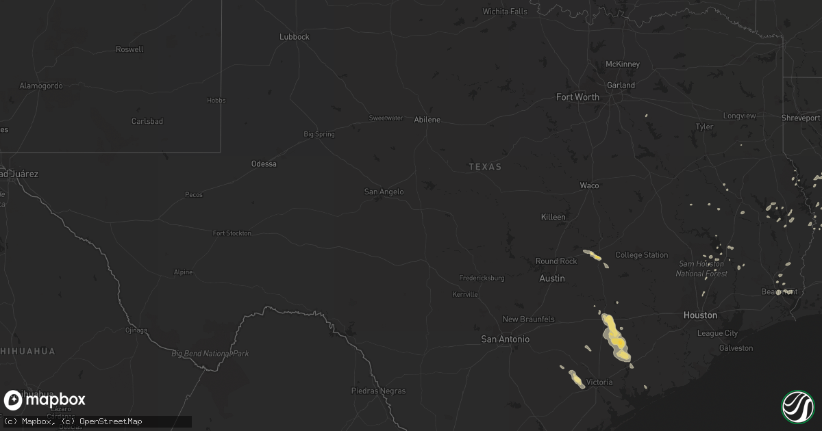 Hail map in Texas on June 9, 2014