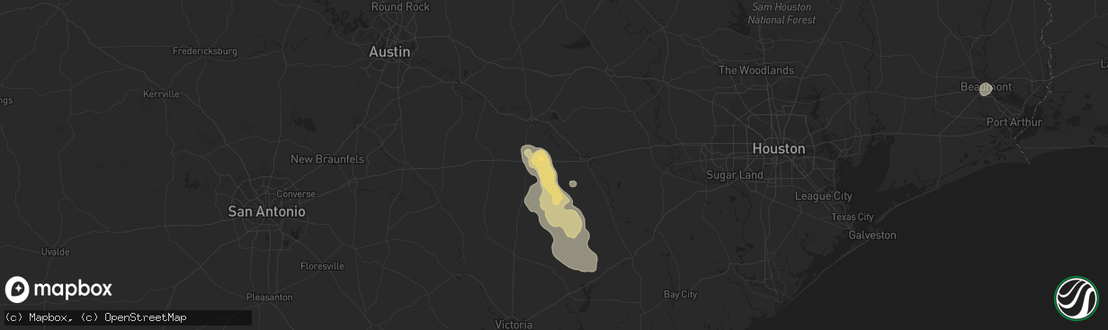 Hail map in Weimar, TX on June 9, 2014